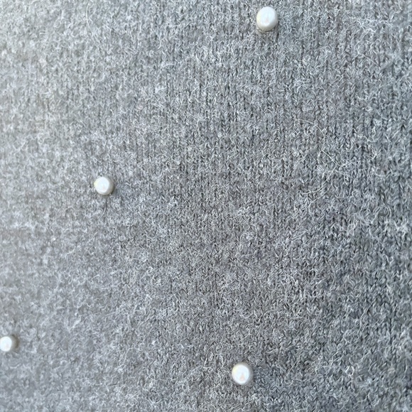 H&M Knit Crewneck Sweater with Beaded Pearls in Grey - Picture 3 of 9